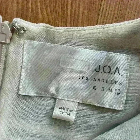 J.O.A Green and white midi wrap dress size Large - Picture 6 of 6